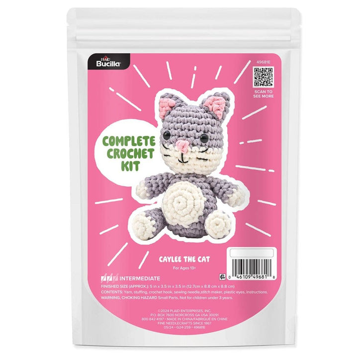 Plaid Crafts - Bucilla Amigurumi Crochet Kit - Caylee the Cat - Pisgah Needleworks