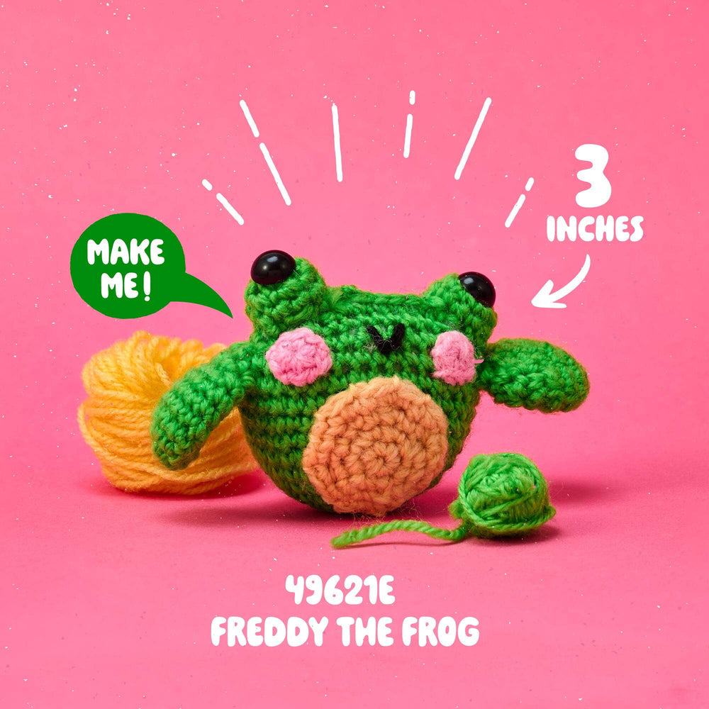 Plaid Crafts - Bucilla ® Amigurumi Crochet Kit – Freddy the Frog 3" - Pisgah Needleworks