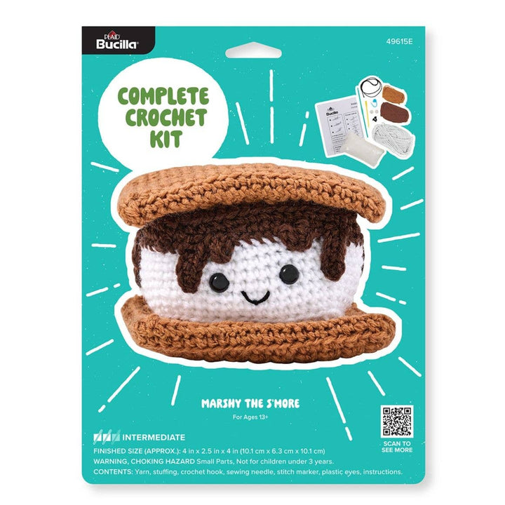 Plaid Crafts - Bucilla ® Amigurumi Crochet Kit - Marshy the S'More 5" - Pisgah Needleworks