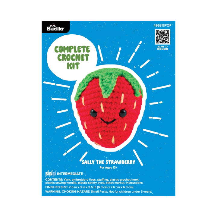 Plaid Crafts - Bucilla ® Amigurumi Crochet Kit – Sally the Strawberry 3” - Pisgah Needleworks