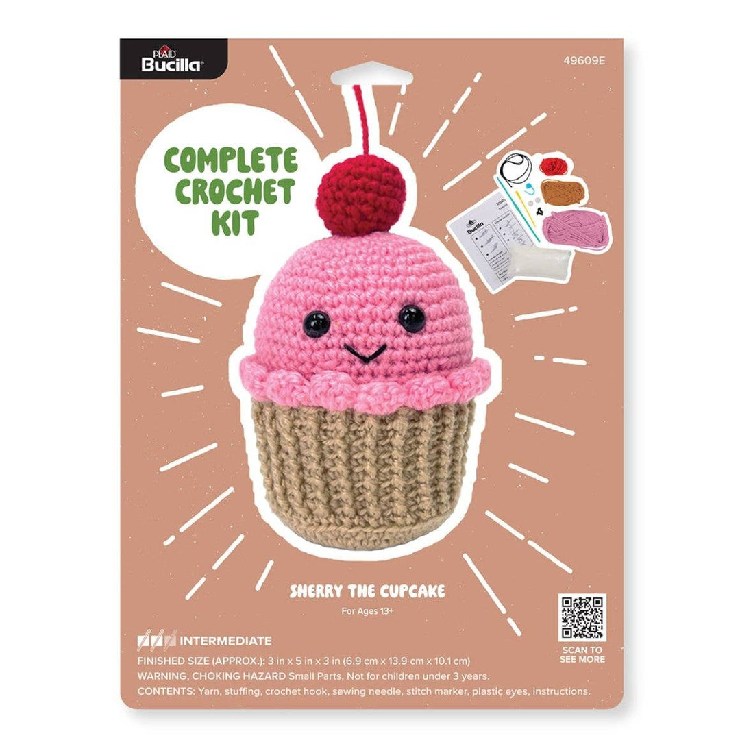 Plaid Crafts - Bucilla ® Amigurumi Crochet Kit - Sherry the Cupcake 5" - Pisgah Needleworks