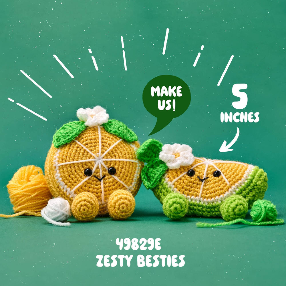 Plaid Crafts - Bucilla ® Amigurumi Crochet Kit - Zesty Besties 5" - Pisgah Needleworks