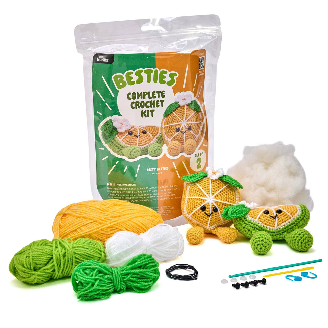 Plaid Crafts - Bucilla ® Amigurumi Crochet Kit - Zesty Besties 5" - Pisgah Needleworks