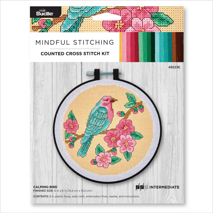 Plaid Crafts - Bucilla ® Counted Cross Stitch Kit - Calming Bird 6" - Pisgah Needleworks