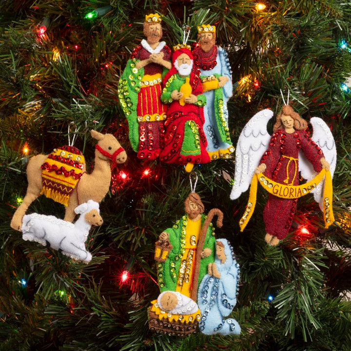 Plaid Crafts - Bucilla Silent Night Felt Ornament Kit Set of 4 - Pisgah Needleworks