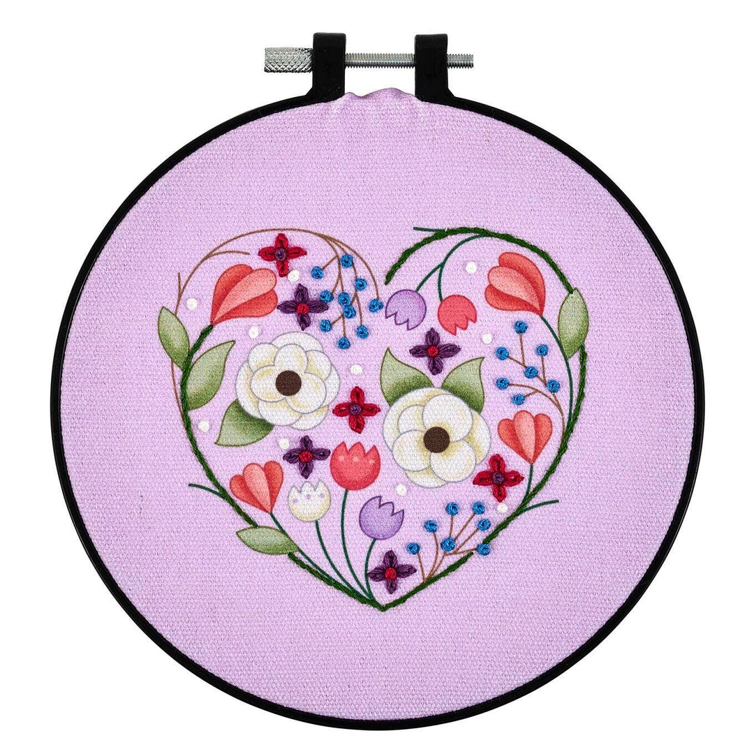 Plaid Crafts - Bucilla ® Stamped Embroidery Kit - Peaceful Floral 6" - Pisgah Needleworks