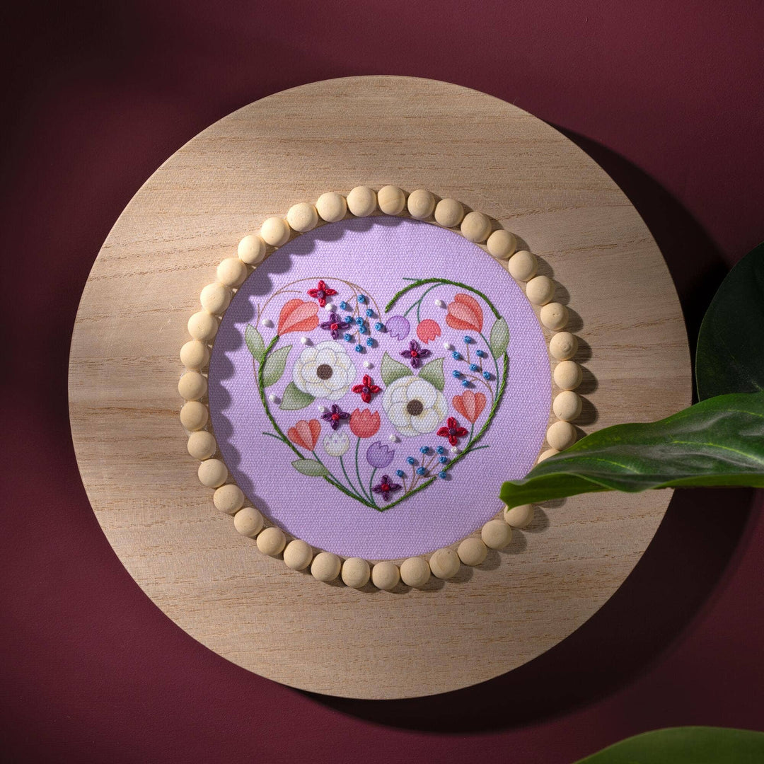 Plaid Crafts - Bucilla ® Stamped Embroidery Kit - Peaceful Floral 6" - Pisgah Needleworks