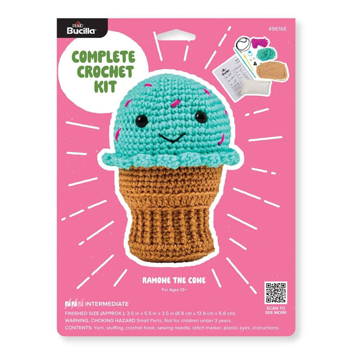 Plaid Crafts - Bucilla Amigurumi Crochet Kit - Ramone the Cone - Pisgah Needleworks