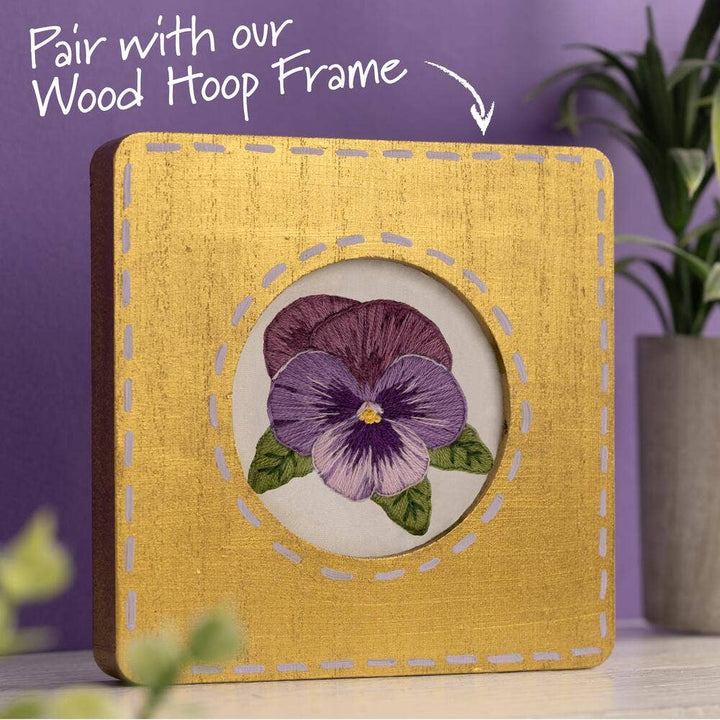 Plaid Crafts - Bucilla Stamped Embroidery Kit 3" Pretty Pansy - Pisgah Needleworks