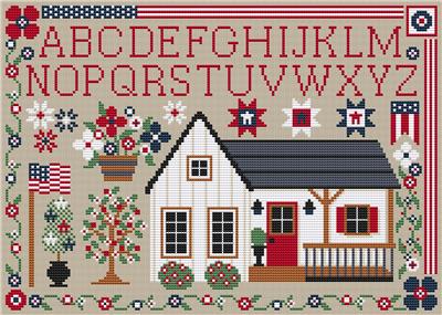 Red White & Blue Sampler Cross Stitch Pattern – Erin Elizabeth Designs - Pisgah Needleworks