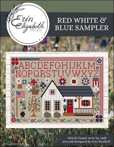 Red White & Blue Sampler Cross Stitch Pattern – Erin Elizabeth Designs - Pisgah Needleworks