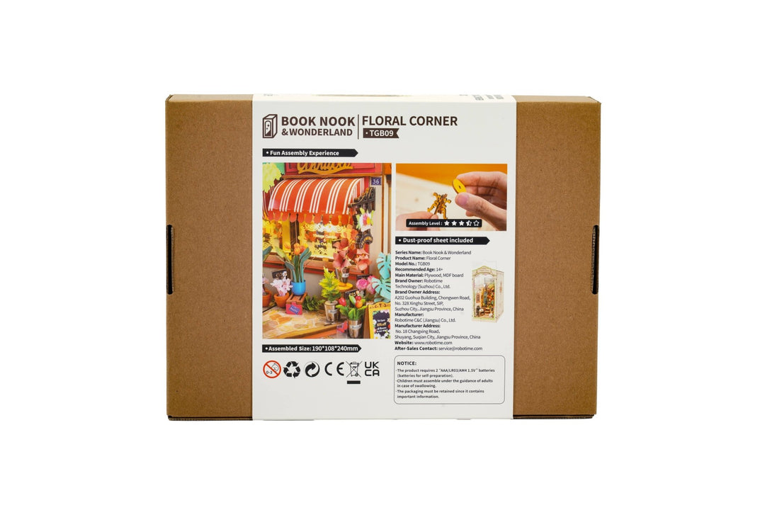 Robotime - Floral Corner Book Nook - Pisgah Needleworks