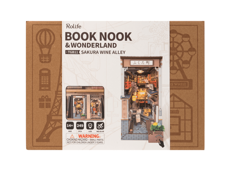 Robotime - Sakura Wine Alley Book Nook - Pisgah Needleworks