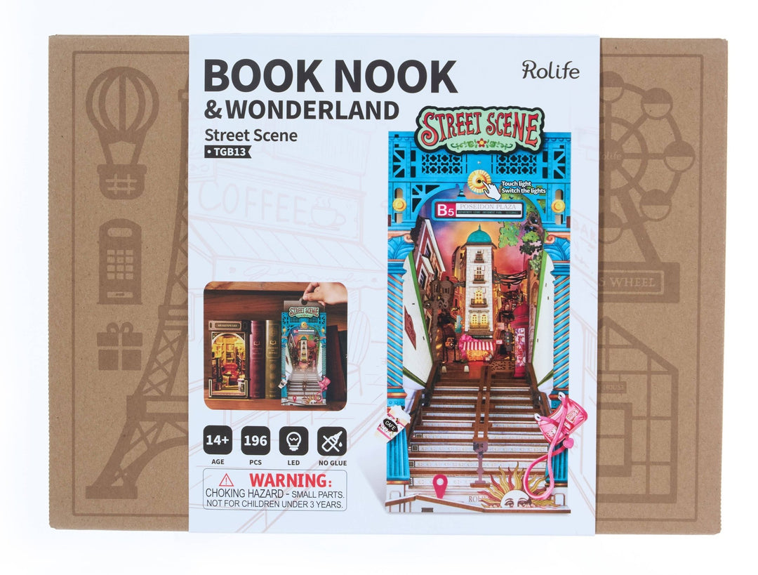 Robotime - Street Scene Book Nook - Pisgah Needleworks