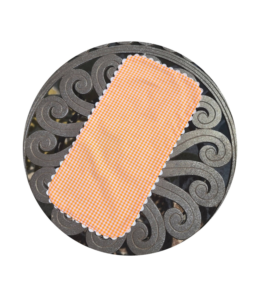 Royalty Collection Light Blue Gingham Baby Burp Cloth with Ric Rac - Pisgah Needleworks