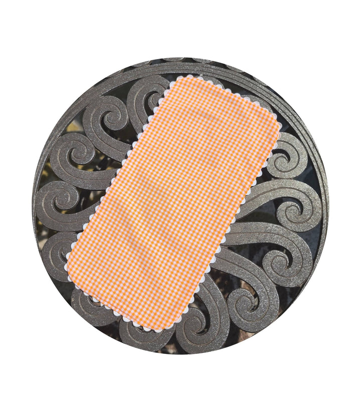 Royalty Collection Light Blue Gingham Baby Burp Cloth with Ric Rac - Pisgah Needleworks