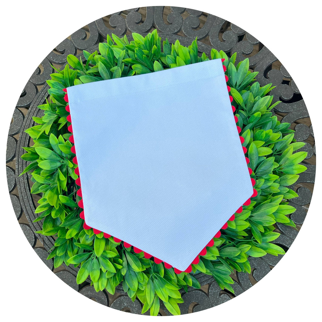 Royalty Collection White Cotton Piqué Banner with Hanging Set – 10x12 - Pisgah Needleworks