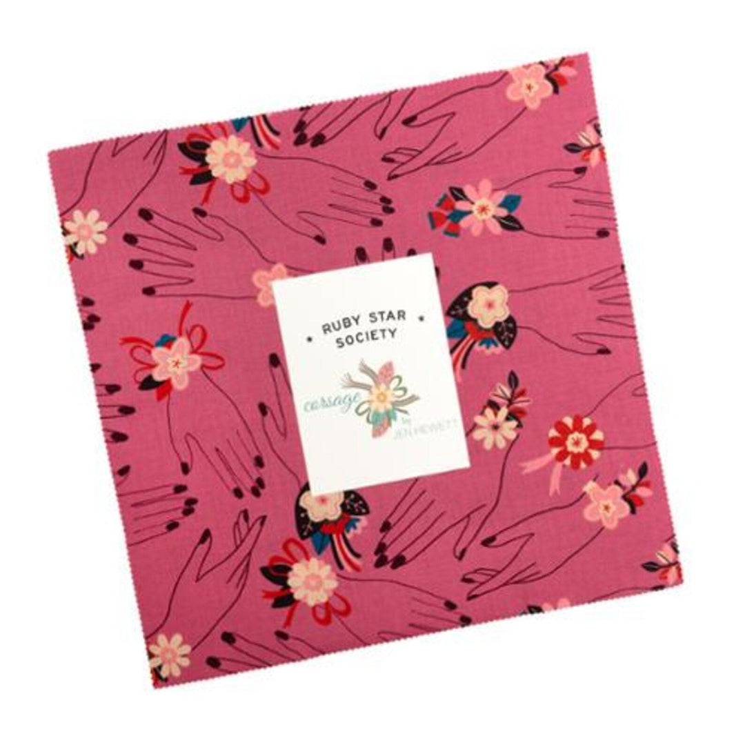 Ruby Star Society Corsage Charm Pack by Jen Hewett | 5" Fabric Squares - Pisgah Needleworks
