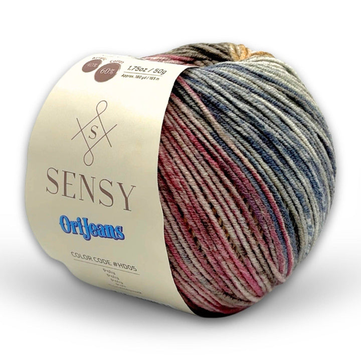 Sensy OriJeans Yarn – Marine | Fine Cotton Blend, 60% Cotton 40% Acrylic, 180 Yards - Pisgah Needleworks