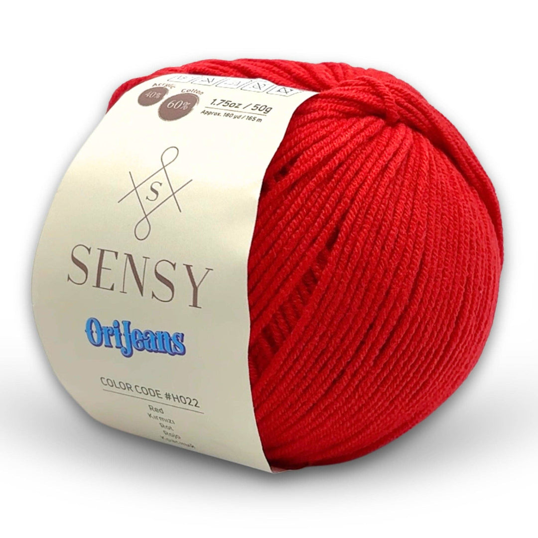 Sensy OriJeans Yarn – Poly | Fine Cotton Blend, 60% Cotton 40% Acrylic, 180 Yards - Pisgah Needleworks