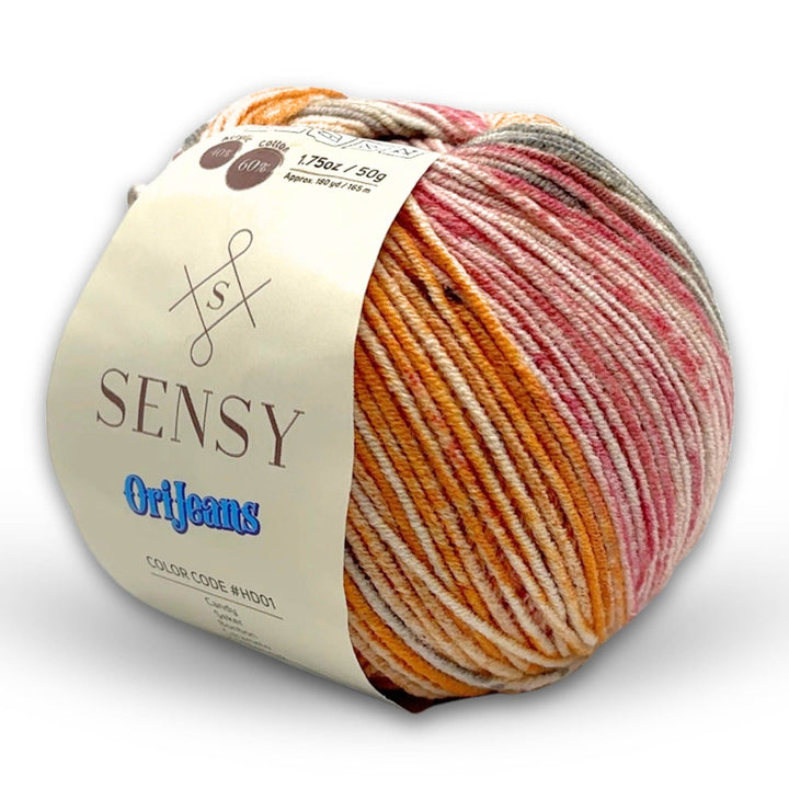 Sensy OriJeans Yarn – Poly | Fine Cotton Blend, 60% Cotton 40% Acrylic, 180 Yards - Pisgah Needleworks