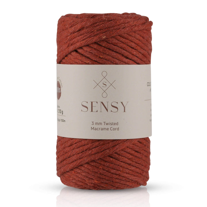 Sensy Premium 3mm Macrame Cord – Baby Blue | 100% Recycled Cotton, 109 Yards - Pisgah Needleworks