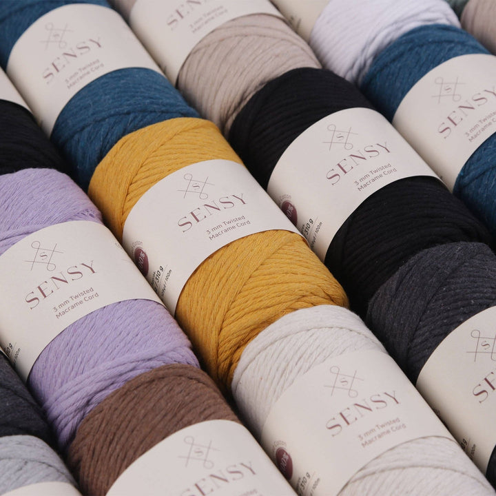 Sensy Premium 3mm Macrame Cord – White | 100% Recycled Cotton, 109 Yards - Pisgah Needleworks
