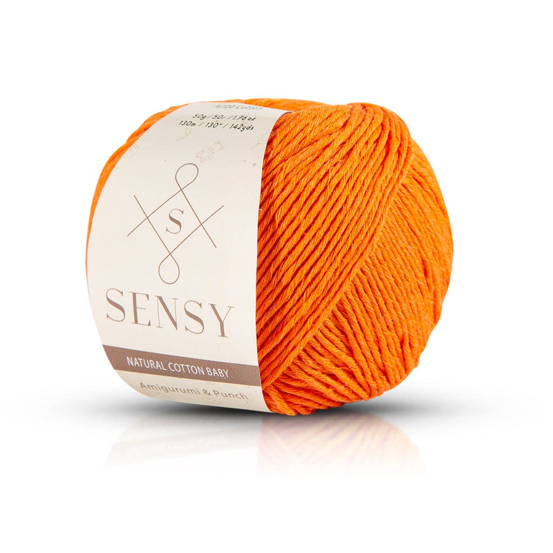 Sensy Premium Soft Cotton Yarn – Orange | 100% Recycled Cotton, Fine Weight - Pisgah Needleworks