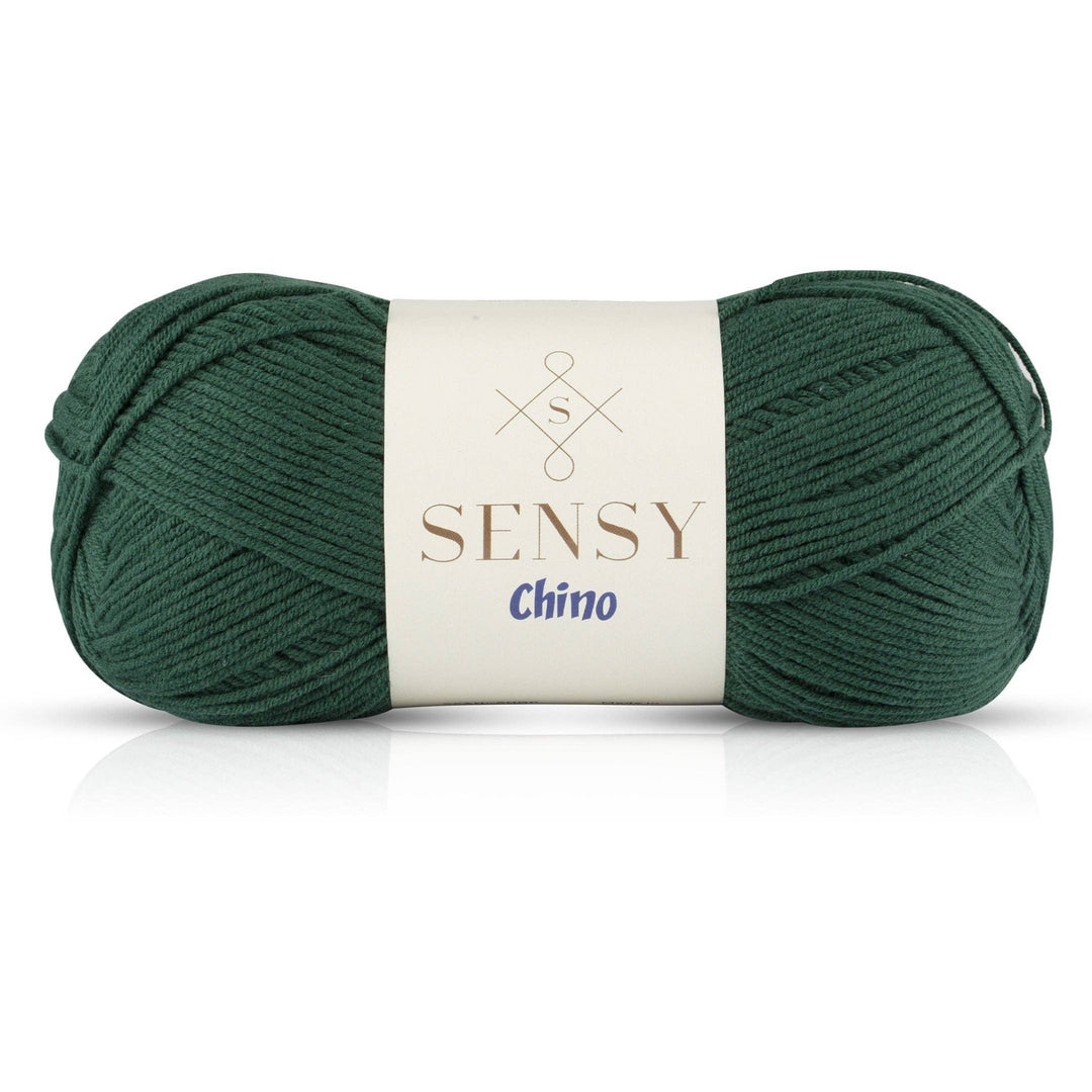Sensy - Sensy Chino Soft Cotton Yarn, 3.5 oz, 360 Yards, Gauge 2 Fin: Forest Green / 1 Skein - Pisgah Needleworks