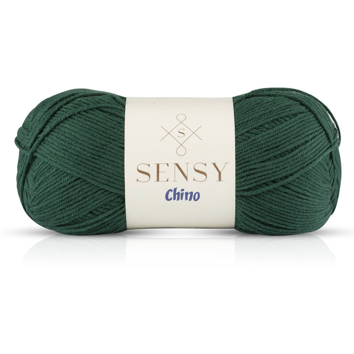 Sensy - Sensy Chino Soft Cotton Yarn, 3.5 oz, 360 Yards, Gauge 2 Fin: Forest Green / 1 Skein - Pisgah Needleworks