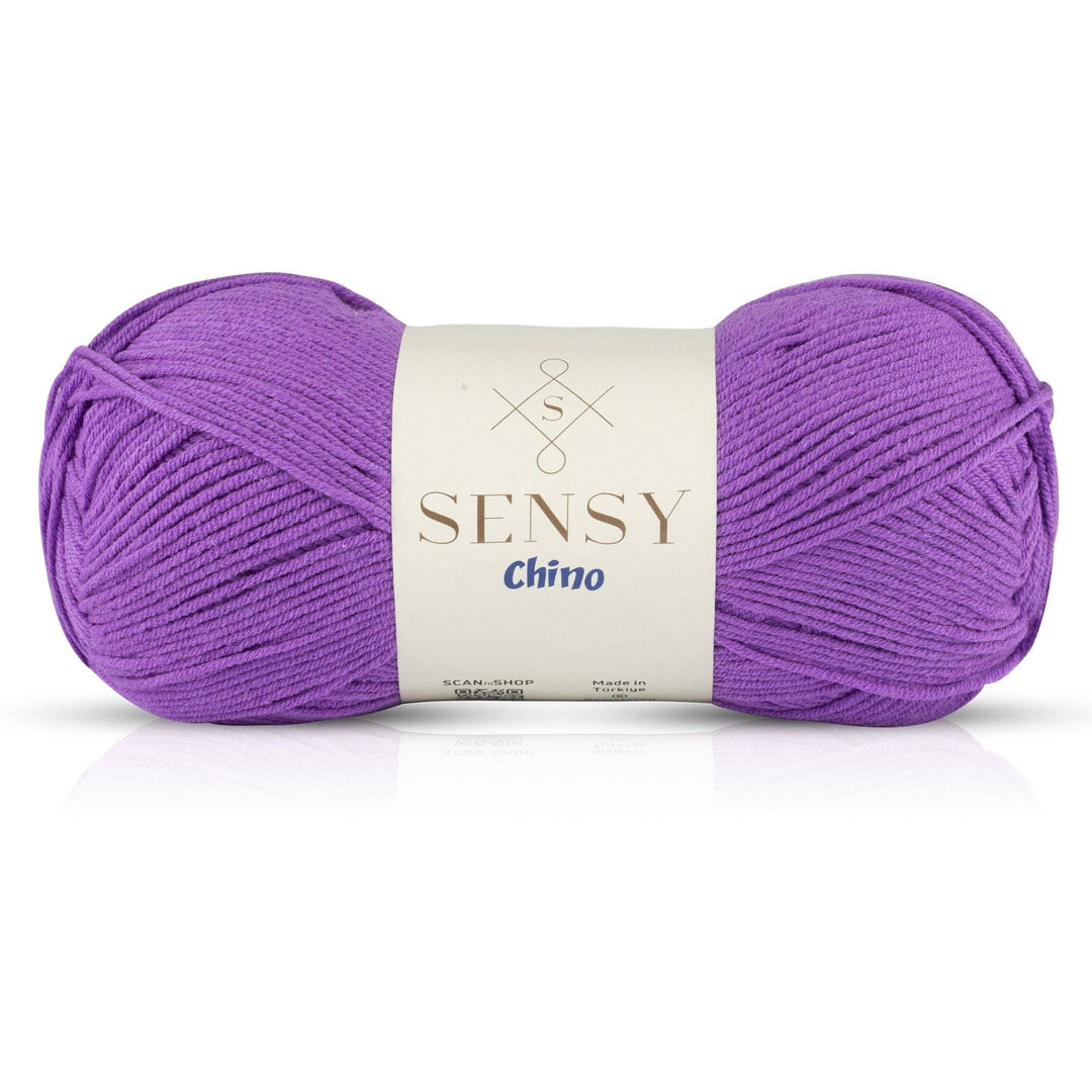 Sensy - Sensy Chino Soft Cotton Yarn, 3.5 oz, 360 Yards, Gauge 2 Fin: Purple / 1 Skein - Pisgah Needleworks
