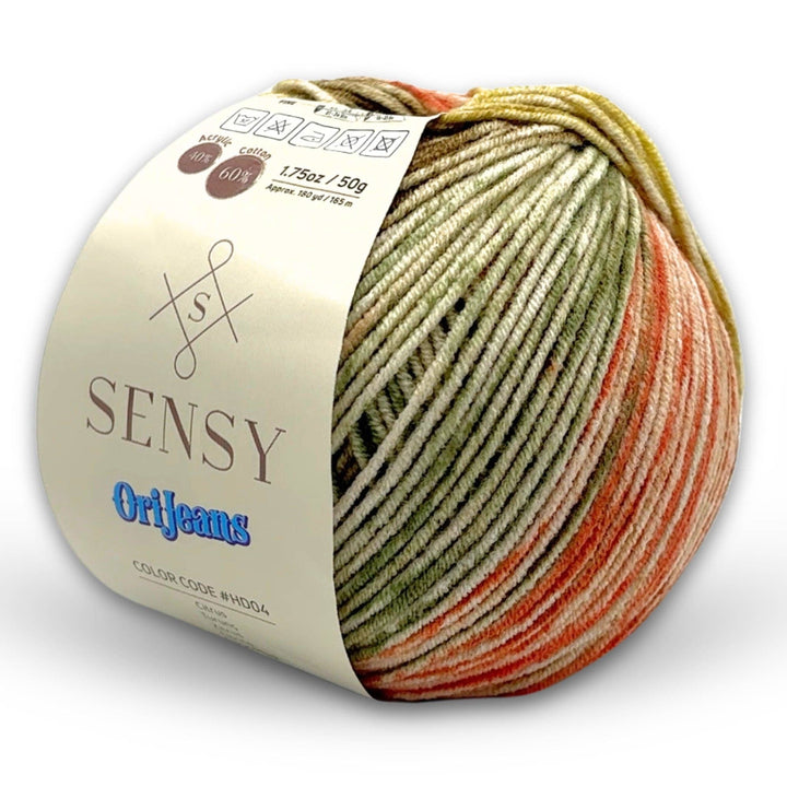 Sensy - Sensy OriJeans Yarn, 1.75 oz, 180 yards, Gauge 2 Fine: Citrus - Pisgah Needleworks