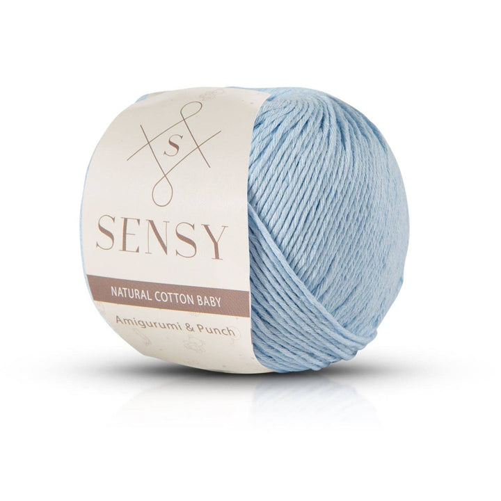 Sensy - Sensy Premium 100% Soft Cotton Yarn for Amigurumi Knitting a: 10 - Baby Blue - Pisgah Needleworks