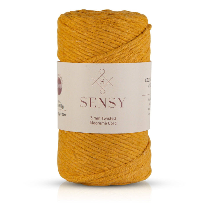 Sensy - Sensy Premium 3mm - 109 Yards 100% Recycled Cotton Single Strand Macrame Cord: Black / 1 Skein - Pisgah Needleworks