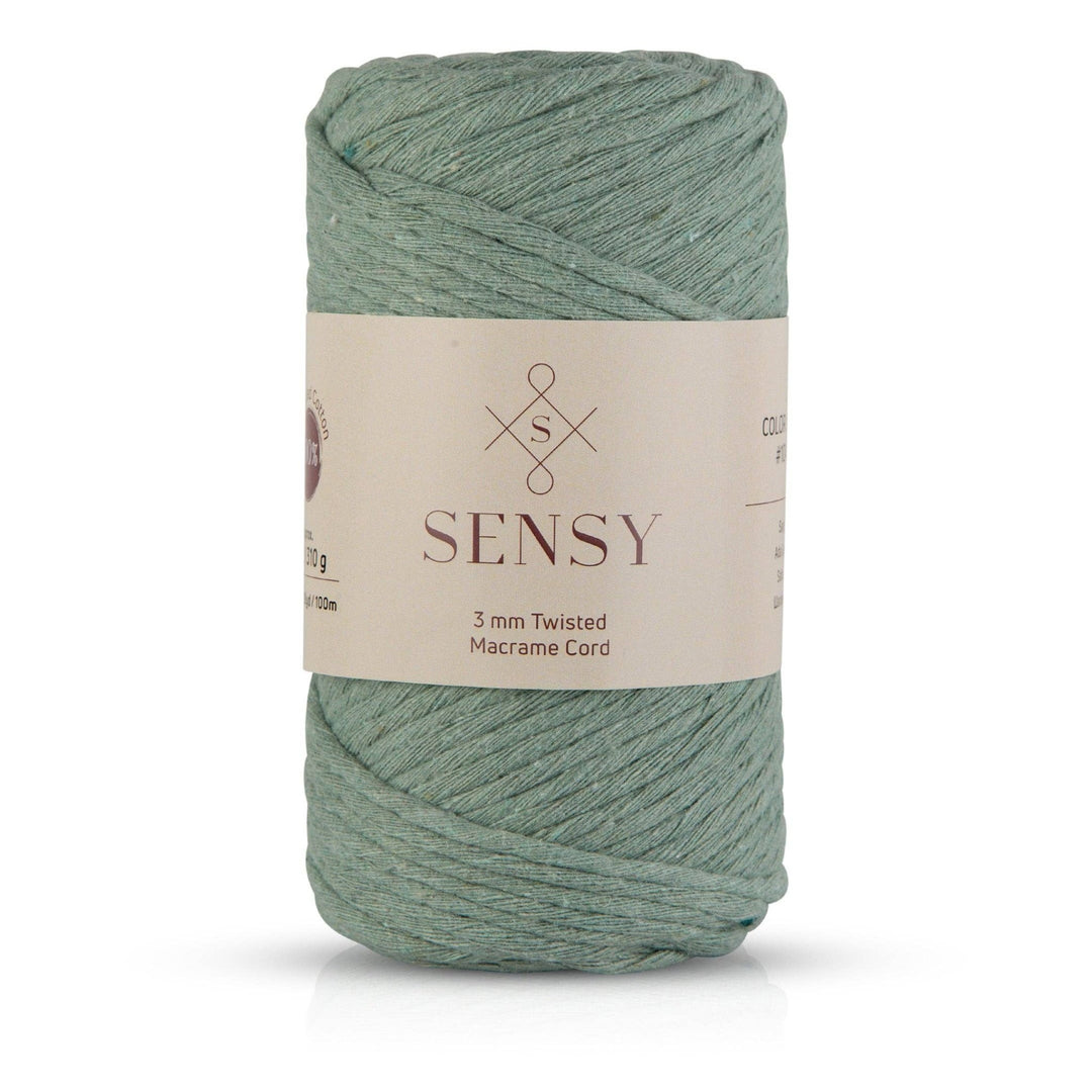 Sensy - Sensy Premium 3mm - 109 Yards 100% Recycled Cotton Single Strand Macrame Cord: Black / 1 Skein - Pisgah Needleworks