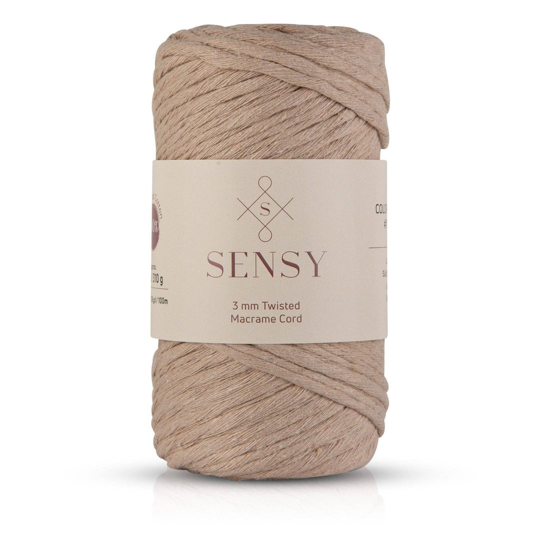 Sensy - Sensy Premium 3mm - 109 Yards 100% Recycled Cotton Single Strand Macrame Cord: Black / 1 Skein - Pisgah Needleworks