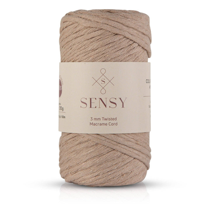 Sensy - Sensy Premium 3mm - 109 Yards 100% Recycled Cotton Single Strand Macrame Cord: Black / 1 Skein - Pisgah Needleworks