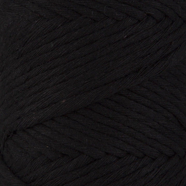 Sensy - Sensy Premium 3mm - 109 Yards 100% Recycled Cotton Single Strand Macrame Cord: Black / 1 Skein - Pisgah Needleworks