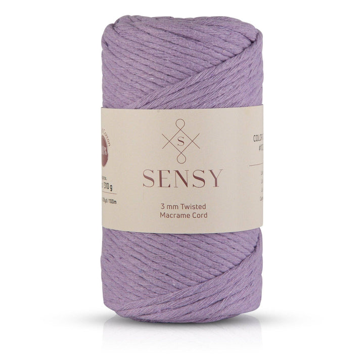 Sensy - Sensy Premium 3mm - 109 Yards 100% Recycled Cotton Single Strand Macrame Cord: Black / 1 Skein - Pisgah Needleworks