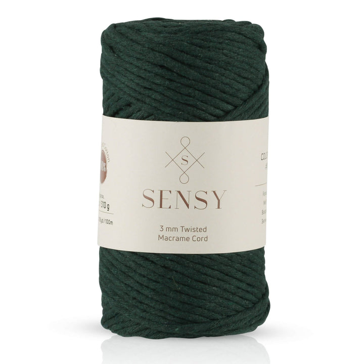 Sensy - Sensy Premium 3mm - 109 Yards 100% Recycled Cotton Single Strand Macrame Cord: Dark Gray / 1 Skein - Pisgah Needleworks