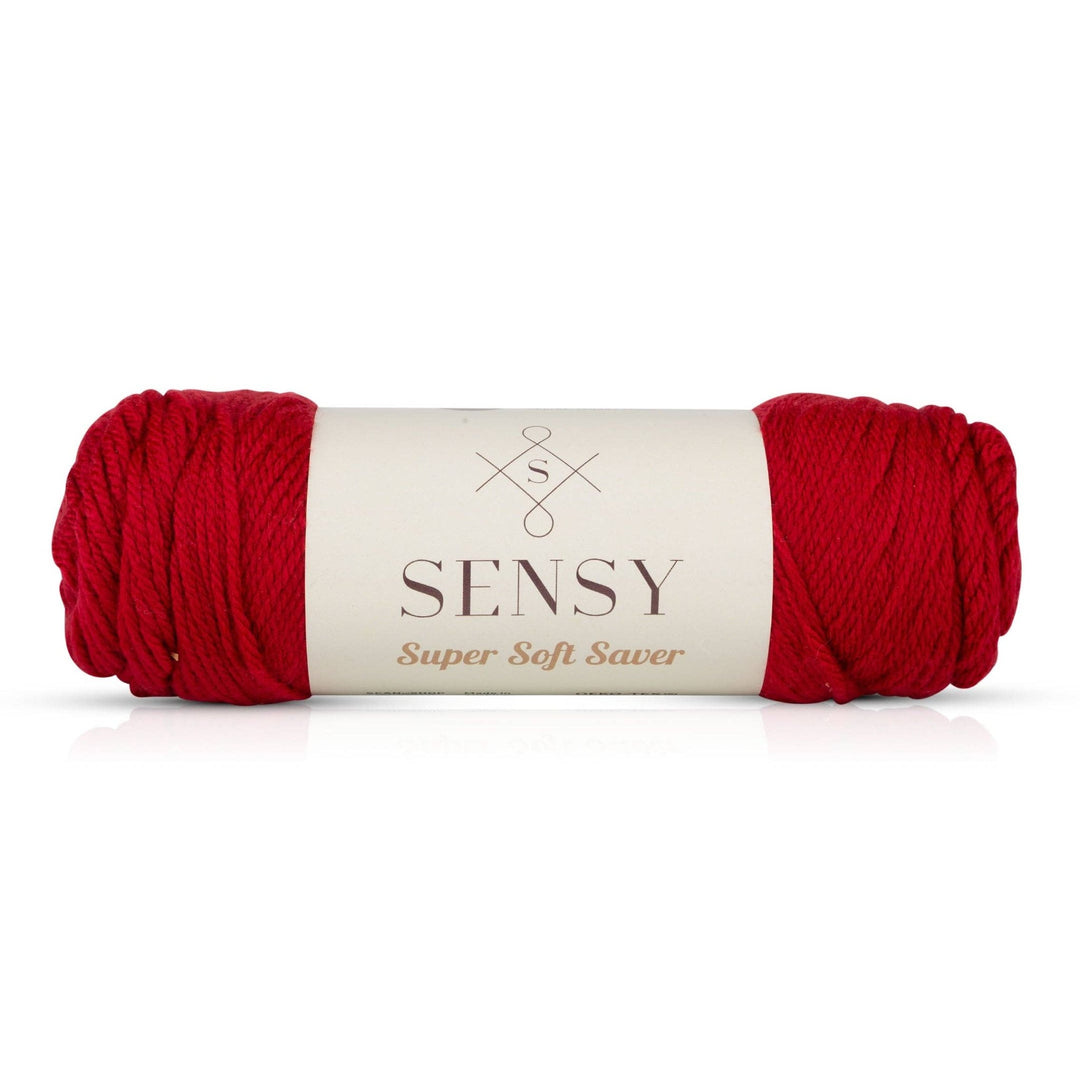 Sensy - Sensy Super Soft Saver Yarn, 3.5 oz, 190 Yards, Gauge 4 Medium: Cherry Red / 1 Skein - Pisgah Needleworks