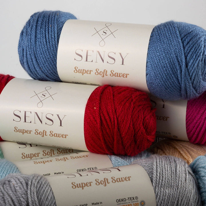 Sensy - Sensy Super Soft Saver Yarn, 3.5 oz, 190 Yards, Gauge 4 Medium: Light Charcoal / 1 Skein - Pisgah Needleworks