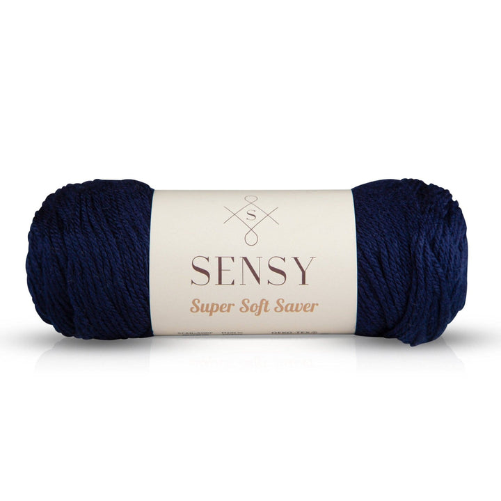 Sensy - Sensy Super Soft Saver Yarn, 3.5 oz, 190 Yards, Gauge 4 Medium: Navy Blue / 1 Skein - Pisgah Needleworks
