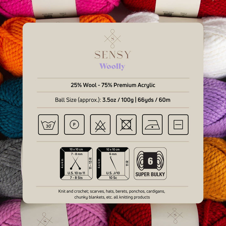 Sensy - Sensy Woolly Yarn, 3.5 oz, 66 Yards, Gauge 6 Super Bulky: Peacock / 1 Skein - Pisgah Needleworks
