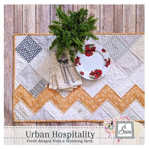 Sewn Wyoming Urban Hospitality Table Runner Quilt Pattern | Charm Pack Table Runner - Pisgah Needleworks