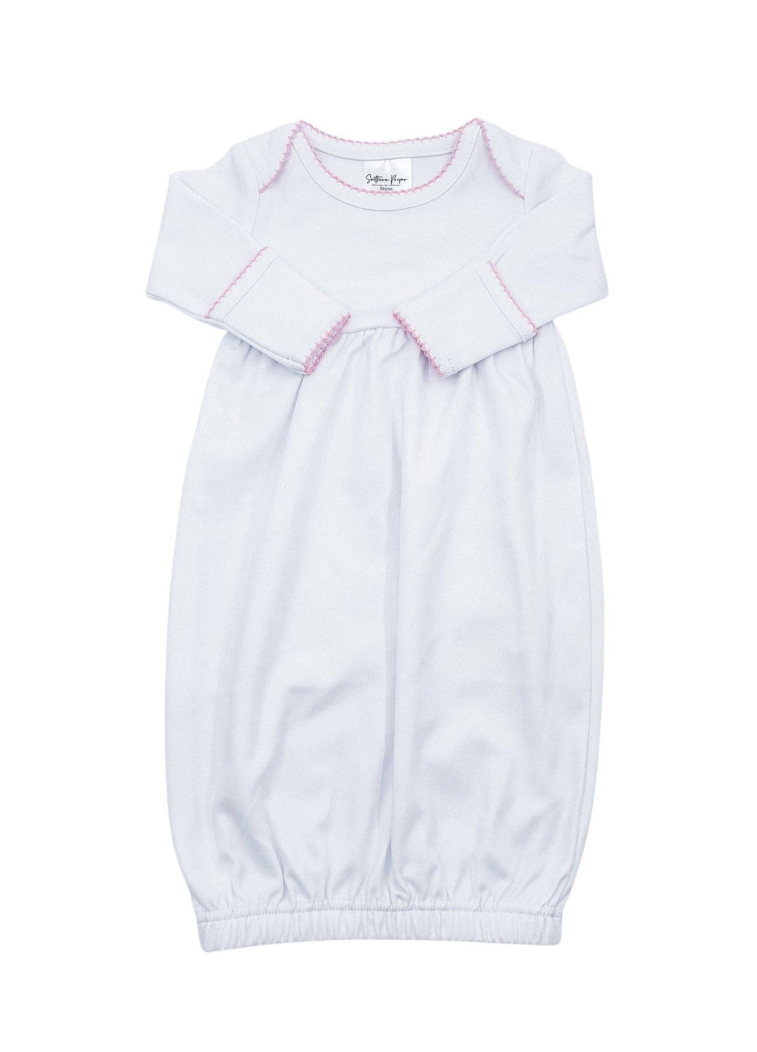 Southern Proper Blanks - Gowns - Picot Trim: 0 - 6 Month / Light Blue - Pisgah Needleworks