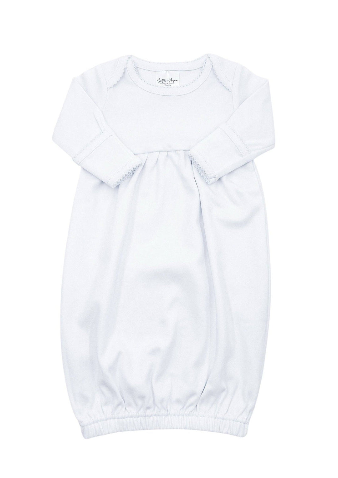 Southern Proper Blanks - Gowns - Picot Trim: 0 - 6 Month / Light Blue - Pisgah Needleworks