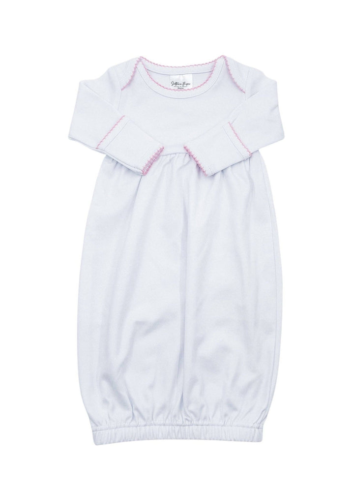 Southern Proper Blanks - Gowns - Picot Trim: 0 - 6 Month / Light Pink - Pisgah Needleworks