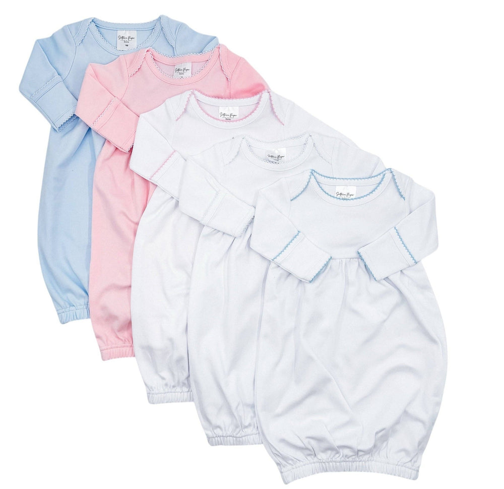 Southern Proper Blanks - Gowns - Picot Trim: 0 - 6 Month / Light Pink - Pisgah Needleworks