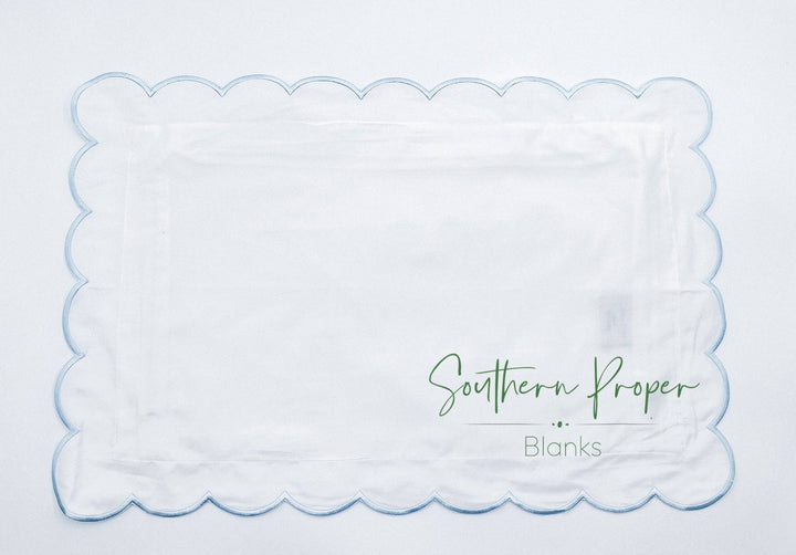 Southern Proper Blanks - Pillowcase - Scalloped edge: Light Blue / 12”x 20” - Pisgah Needleworks